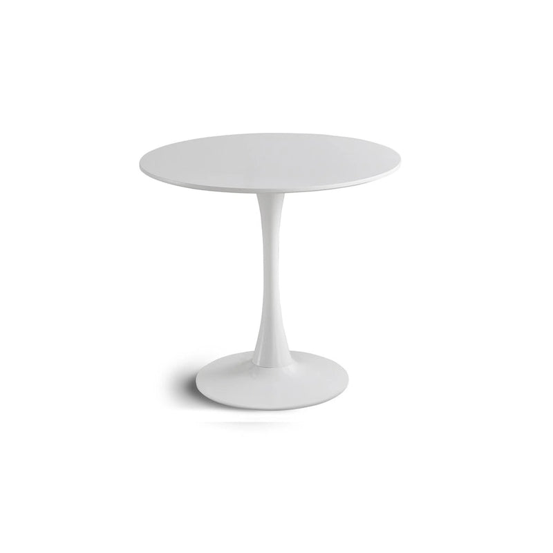 Tavolo da pranzo rotondo, tavolo da cucina moderno, design a tulipano da 80 cm con piedistallo, tavolo casual medievale per 2-4 persone