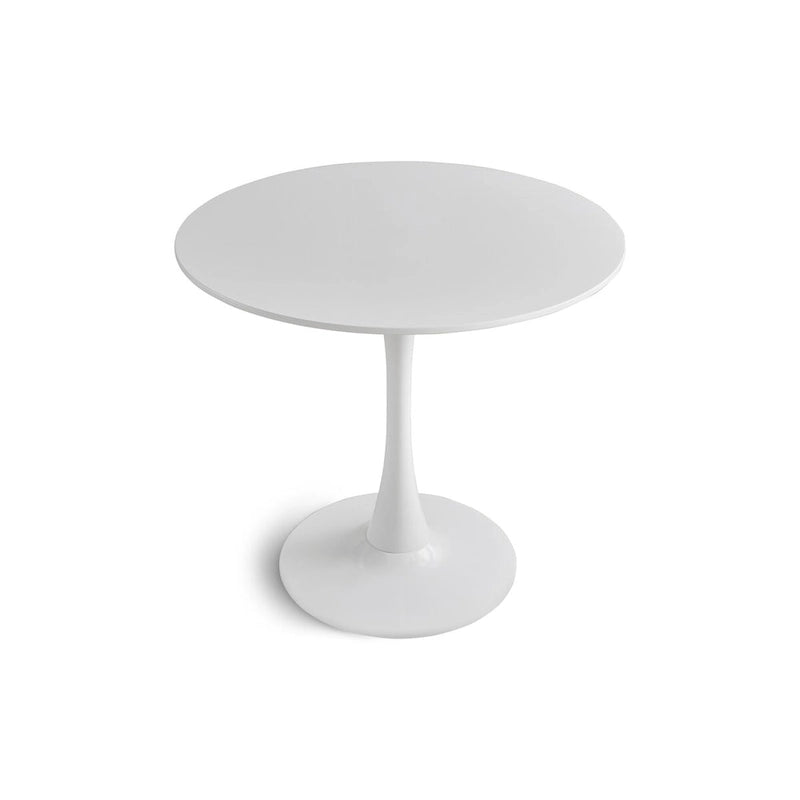 Tavolo da pranzo rotondo, tavolo da cucina moderno, design a tulipano da 80 cm con piedistallo, tavolo casual medievale per 2-4 persone
