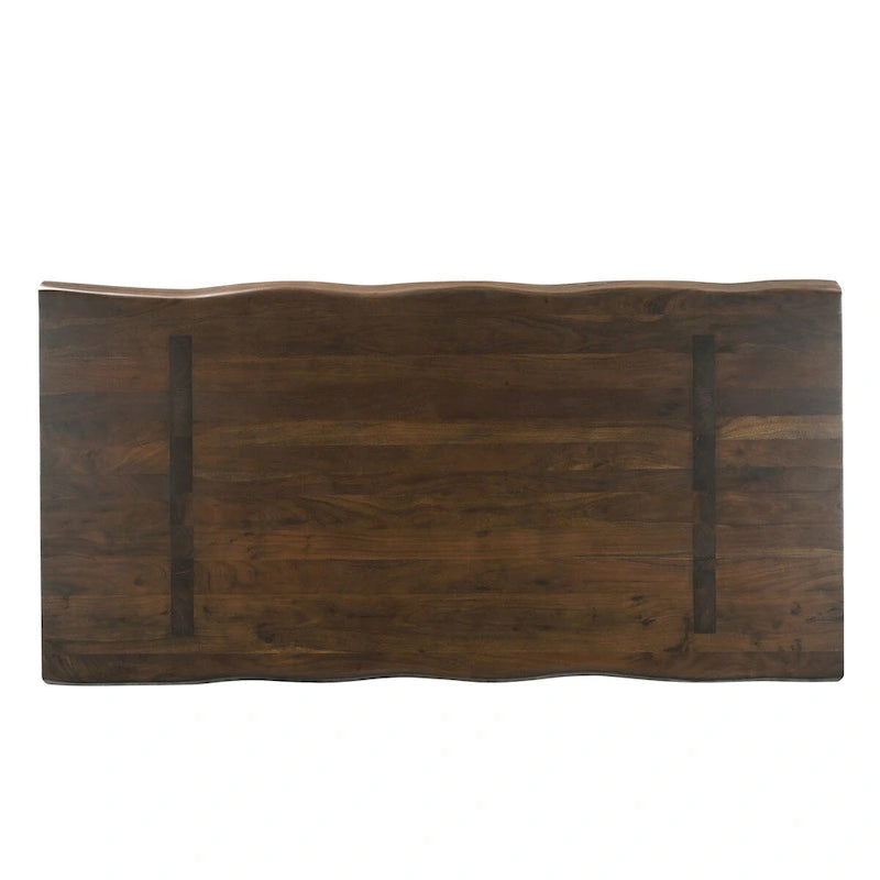 Riley Live Edge Solid Wood Double Pedestal Dining Table