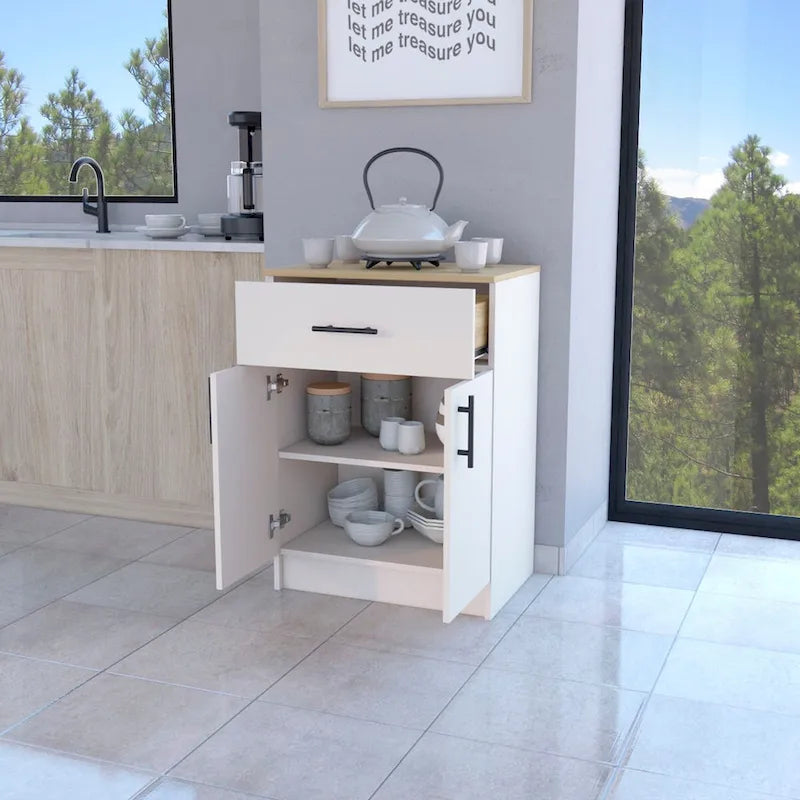 FM MOBILI Dispensa da cucina Cope in melaminico con 2 ante e 1 cassetto - N/A