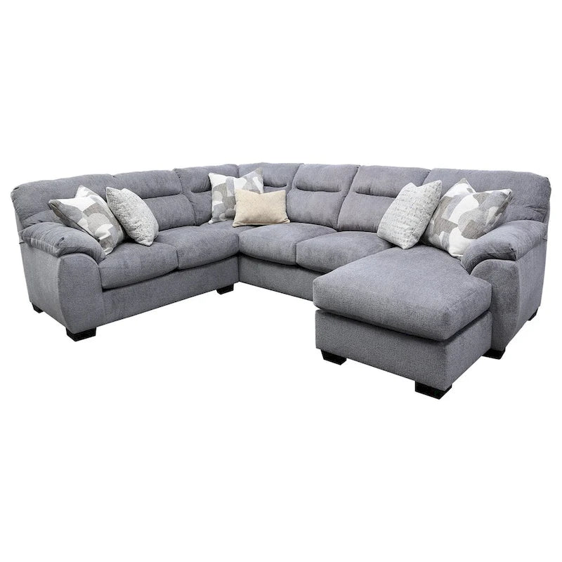 Divano componibile a U American Furniture Classics Cabral Slate modello A353V11-K23 con 6 cuscini decorativi