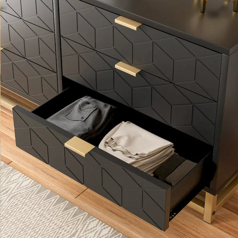 6 Drawer Dresser for Bedroom, Wood Chest of Drawers