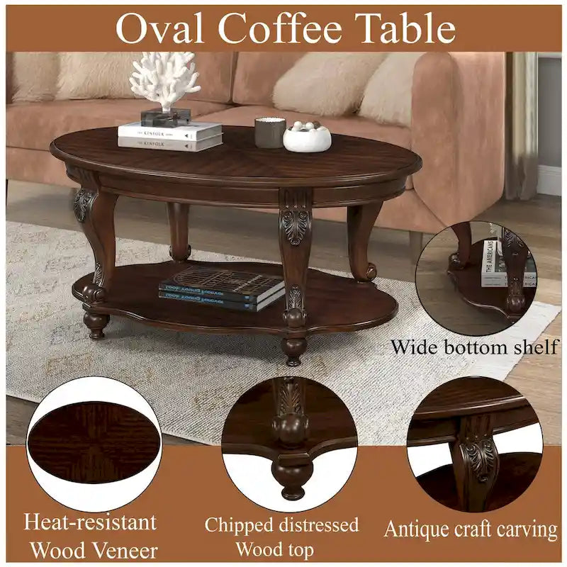 Set Tavolino da caffè, Tavolino da caffè e Due Tavolini Laterali Set da 3 Pezzi per Ufficio, Soggiorno, Top Bianco Scrostato e Ciliegio