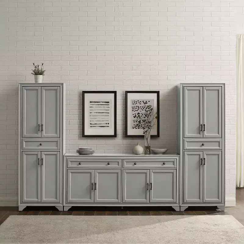Set Tara 3 pezzi Madia e Dispensa Effetto Invecchiato - Crosley