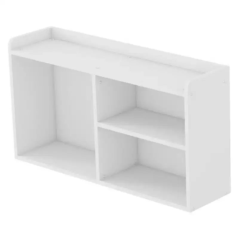 Whisen Letto a soppalco basso per bambini, una piazza e mezza, con scivolo, libreria mobile e sponde di sicurezza