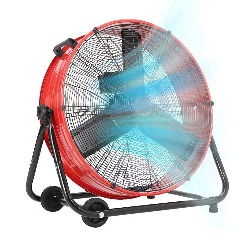 Ventilatore da Pavimento, Ventilatore Industriale - Ventilatore a Tamburo Robusto da 24 Pollici con 4 Velocità, Circolatore d'Aria in Metallo per Magazzino, Officina, Garage, Fabbrica, Cantina