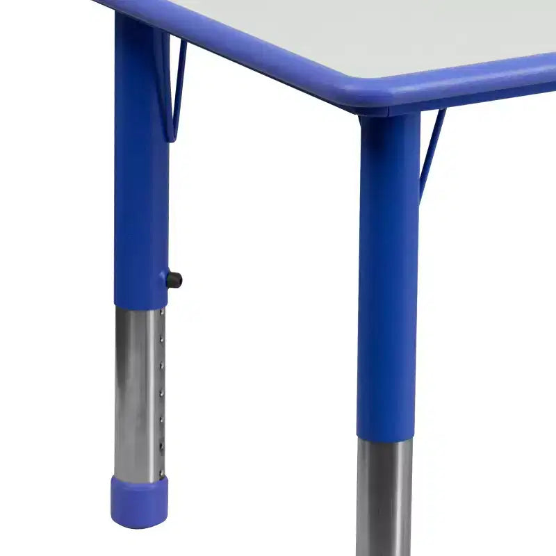 Set Tavolo Attività Rettangolare Regolabile in Altezza in Plastica Emma and Oliver 23.625"W x 47.25"L con 6 Sedie
