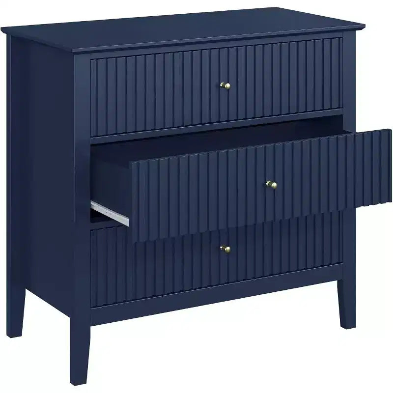 Cassettiera Heynemo a 3 Cassetti, Comodino in Legno Verniciato Alto 76 cm con Contenitore, Ampio Cassettone Moderno con Guide a Sfera