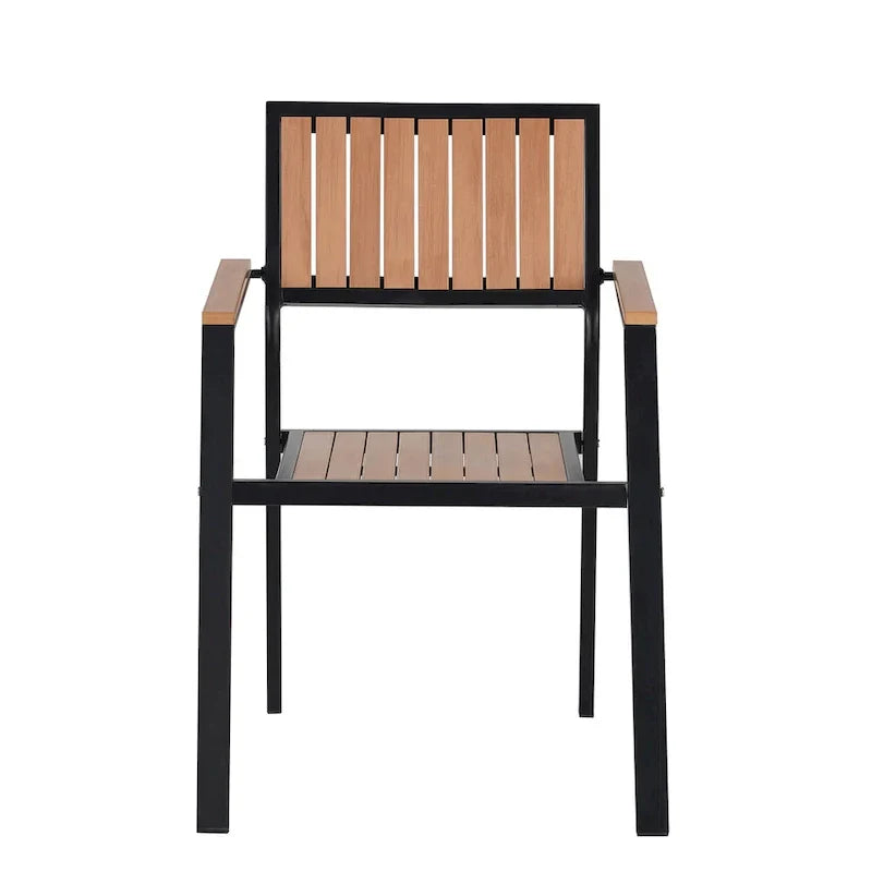 Set da pranzo da esterno allungabile a 7 pezzi con tavolo allungabile e 6 sedie con braccioli