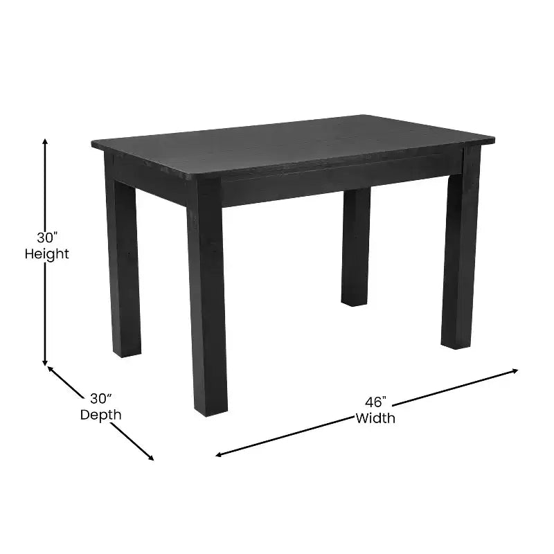 Flash Furniture Tavolo da Pranzo Rettangolare Rustico in Pino Massiccio 46 x 30
