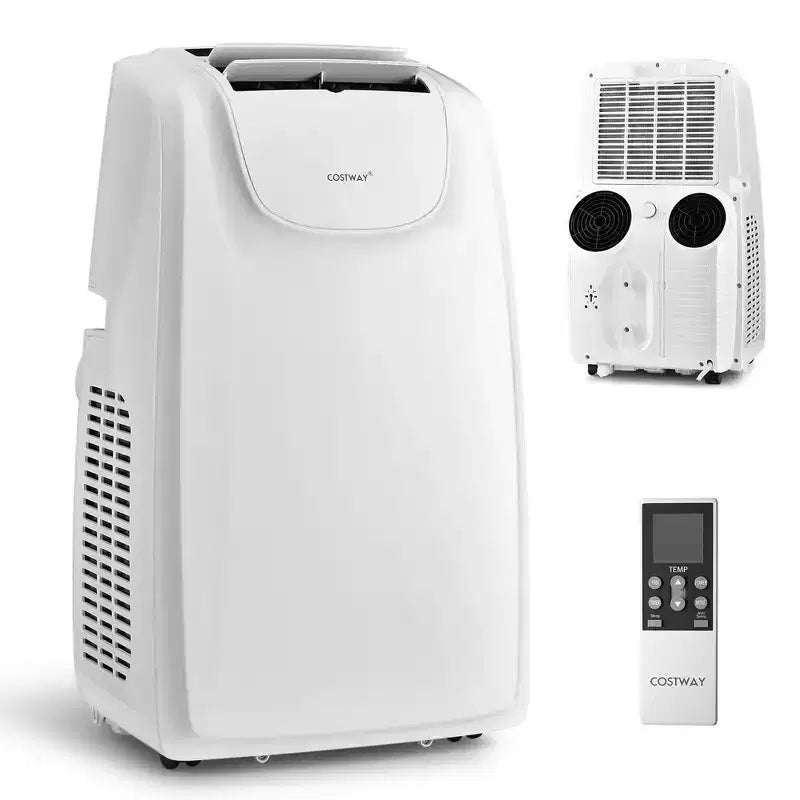 Costway Climatizzatore Portatile a Doppio Tubo da 8000 BTU (11.500 BTU ASHRAE) Unità AC 3-in-1 con Telecomando