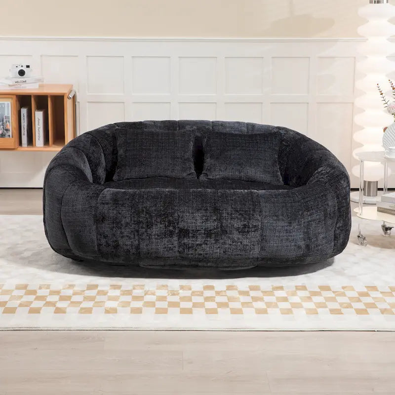 GDFStudio - Divano Pigro a 2 Posti Laurel Chenille con Schiuma ad Alta Densità e Comfort Extra Large