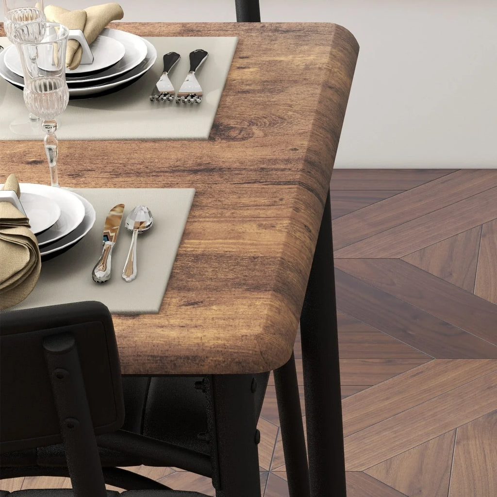 Set da pranzo rettangolare per 4 con sedie imbottite