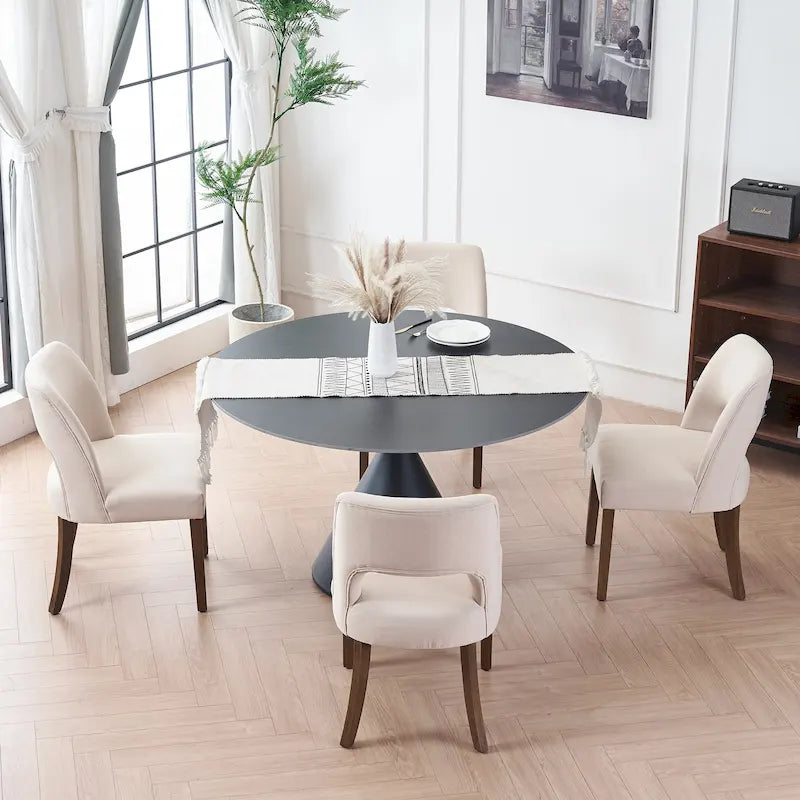 Set di 4 sedie da pranzo imbottite in tessuto