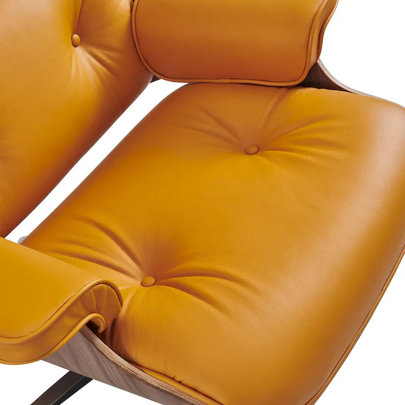 Poltrona reclinabile Mid-Century Modern in pelle