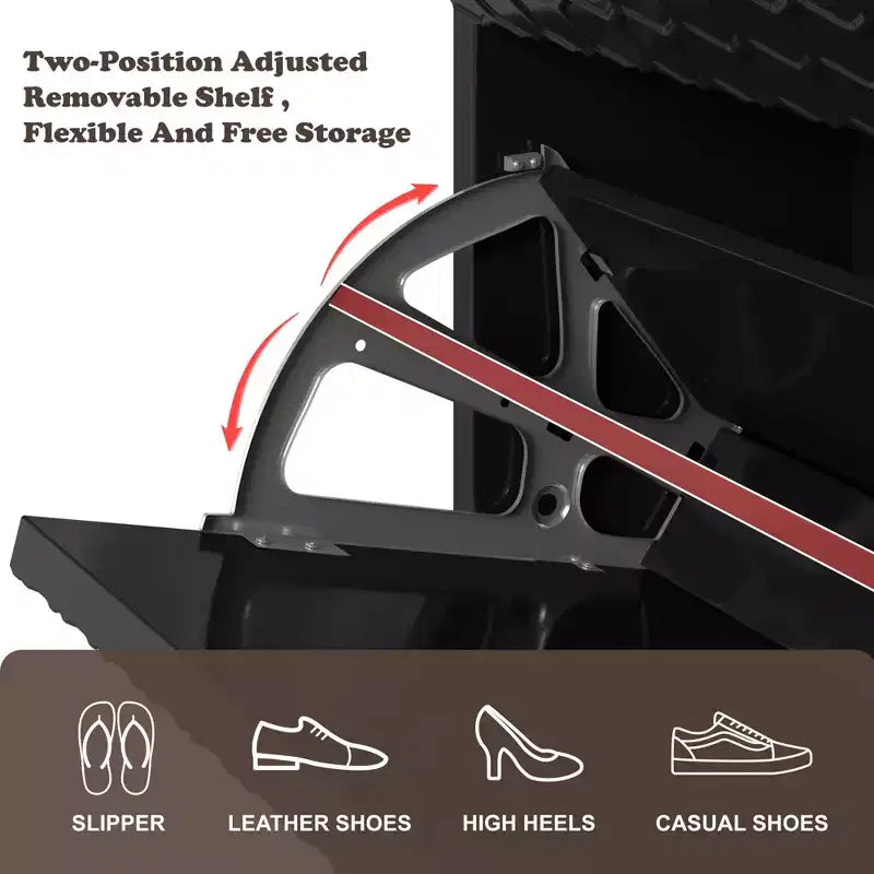 CLIHOME Scarpiera da Ingresso con 24 Paia, Organizzatore per Scarpe con Cassetti a Ribalta, Scaffale Armadio Porta Scarpe