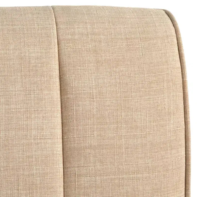 Lifestorey Set da Pranzo Banquette Kerrington con Schienale Canale, 4 Pezzi, Noce/Crema: Tessuto Effetto Lino, Tavolo con Piedistallo