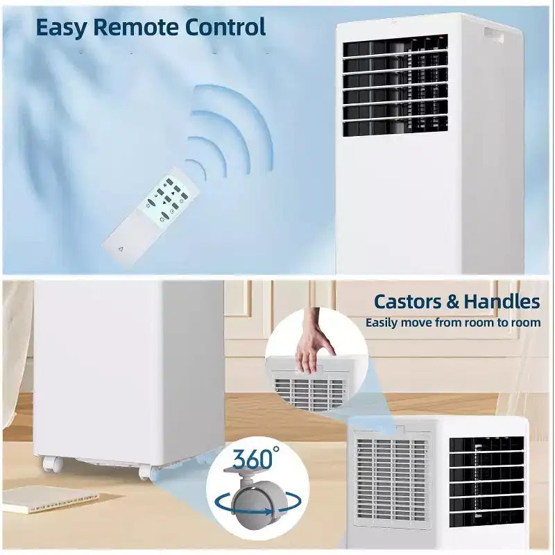 Condizionatore d'aria portatile da 8.000 BTU - 3-in-1 Raffreddamento, Deumidificatore e Ventilatore per ambienti fino a 32,5 mq con Modalità Sleep e 1 Anno di Garanzia