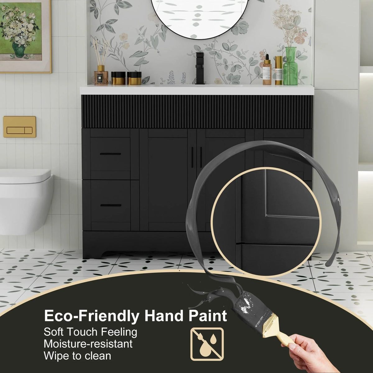 Mobile bagno 30/36/48 Wavy Line con lavabo e rubinetto