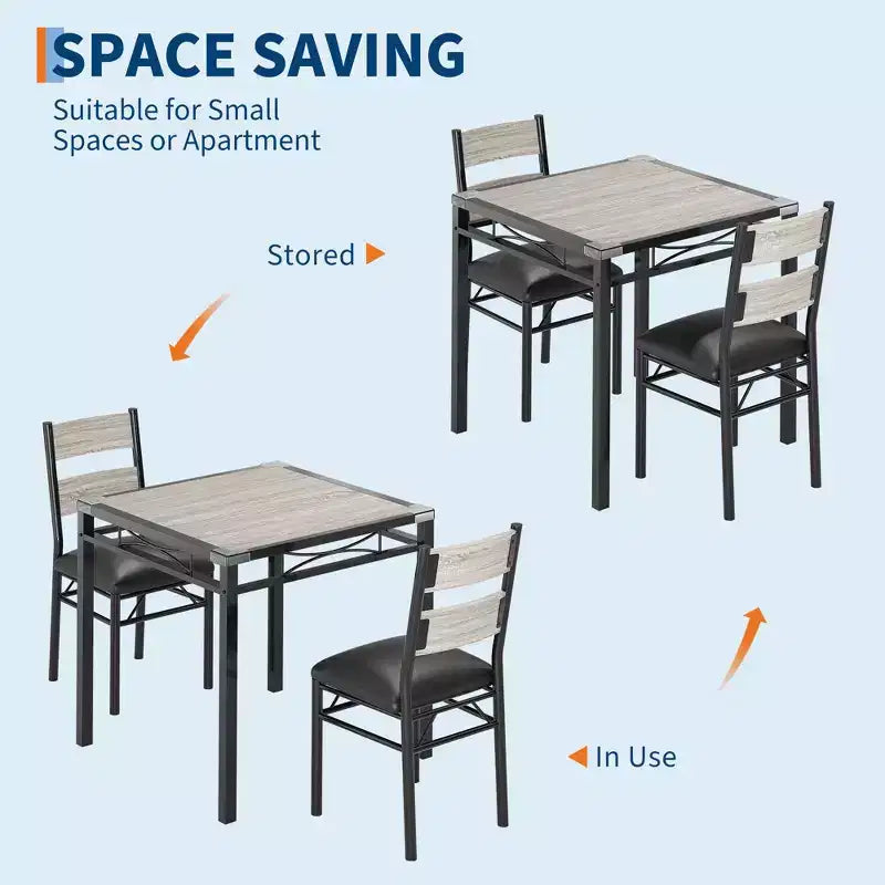 Set tavolo da pranzo per 4, con 4 sedie imbottite, set da 5 pezzi tavolo da cucina e sala da pranzo in legno con protezione angolare per cucina, appartamento, piccoli spazi