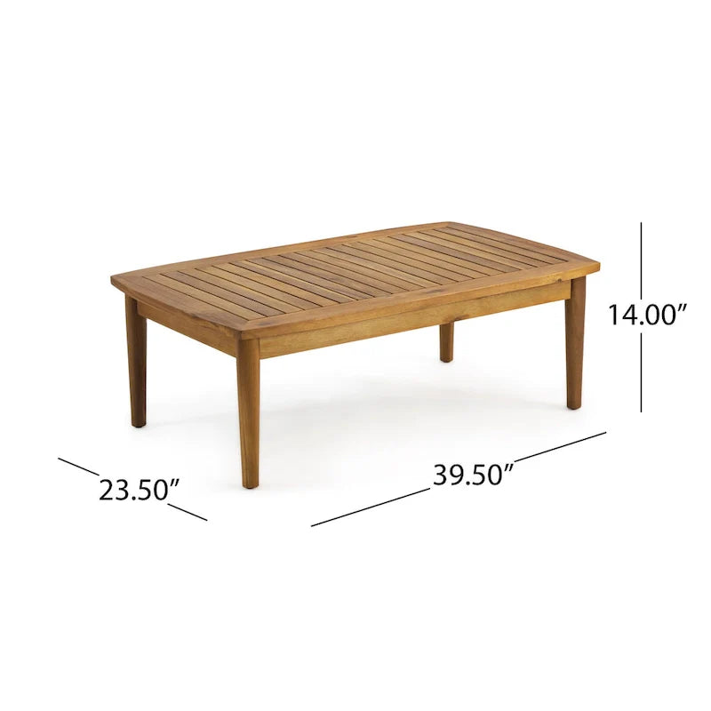 Salotto da esterno a 4 posti in legno di acacia Willowbrook di Christopher Knight Home