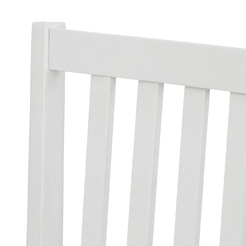 Set di 4 sedie da pranzo con schienale a doghe in legno massello, struttura robusta, design classico, facile montaggio