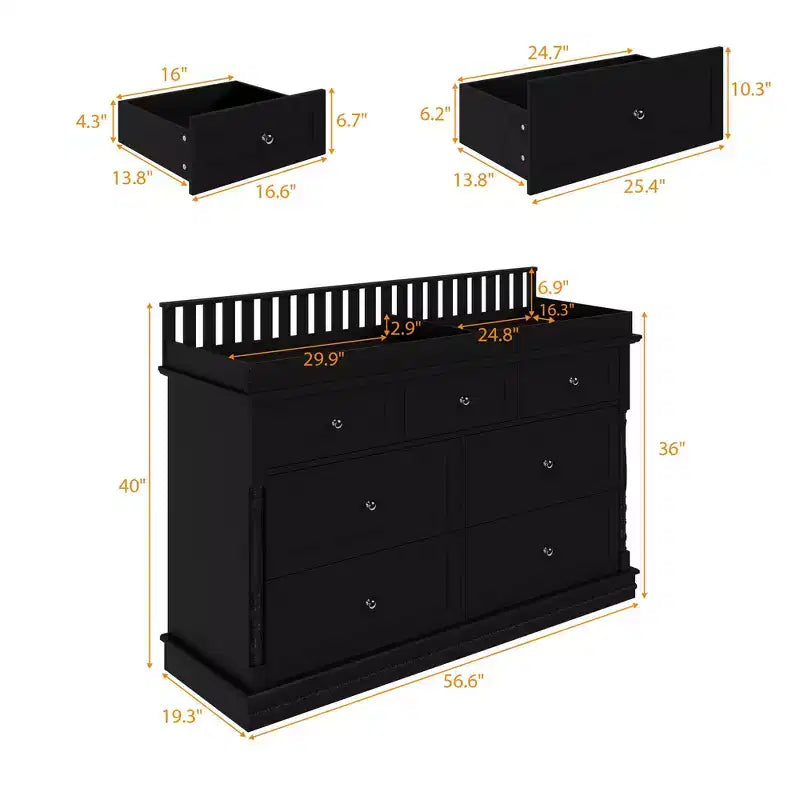Fasciatoio e Cassettiera Versatile Famapy: Design Convertibile, Cassetti Spaziosi - Cresce con il Tuo Bambino
