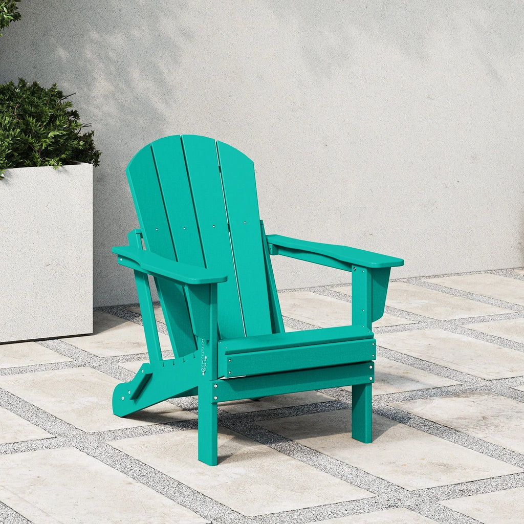 Polytrends Laguna Sedia Adirondack Pieghevole da Esterno per Patio Resistente allo Sbiadimento e alle Intemperie