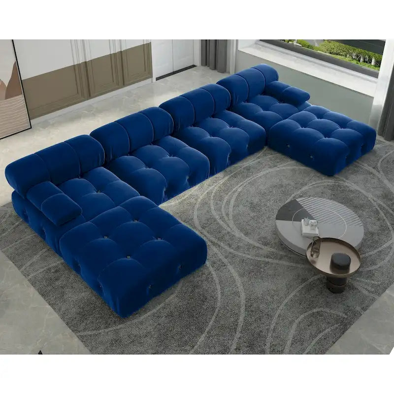 138 Divano componibile convertibile, Divani U-Shape in velluto minimalista