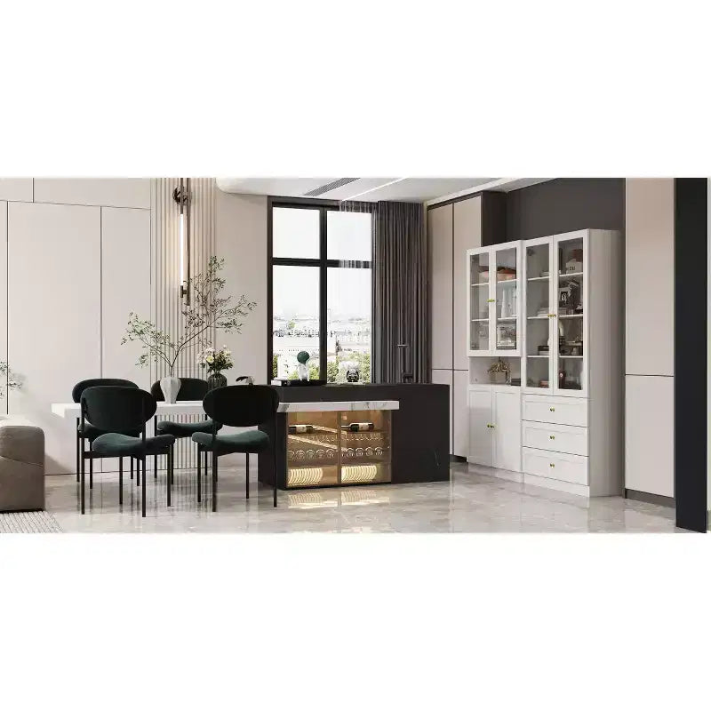 Famapy Combo Vetrinetta con Ante in Vetro, Libreria, Dispensa