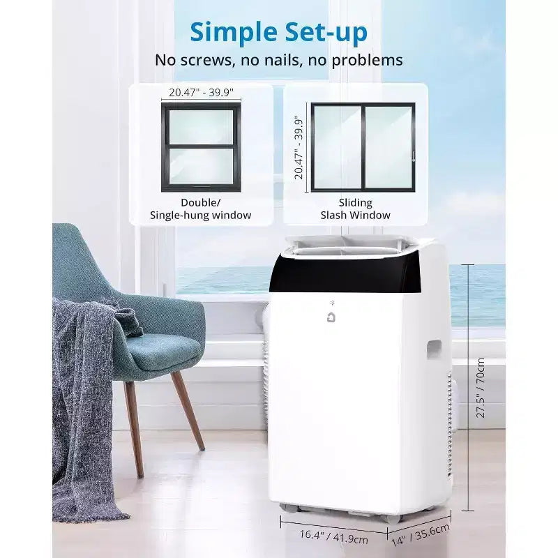 Condizionatori d'aria da 14.000 BTU, raffreddano fino a 70 mq, condizionatore d'aria portatile 3 in 1 con modalità di raffreddamento, deumidificazione e ventilazione, telecomando