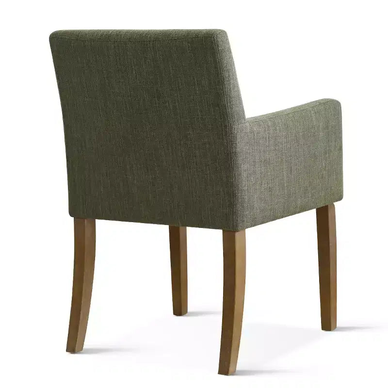 Set di 6 sedie da pranzo imbottite con braccioli, poltrone moderne in lino con gambe in legno, sedie occasionali per sala da pranzo, soggiorno - Panipeachy