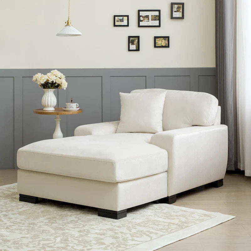 Divano letto chaise longue oversize moderno metà secolo con cuscino