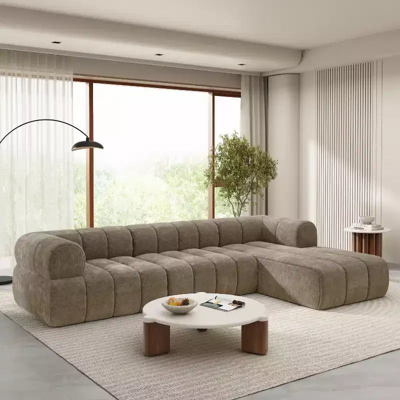 Christopher Knight Home Keri 122 Divano componibile moderno a L in schiuma ad alta densità con schienale basso