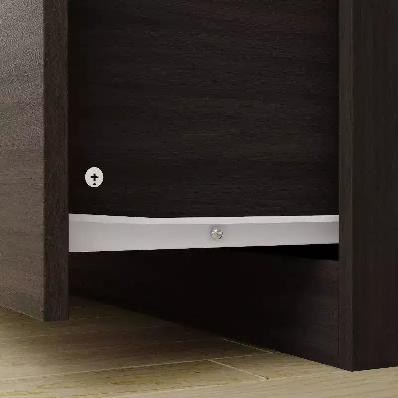 Armadio Hitow con doppio cassetto, anta a specchio e spazio contenitivo a zone