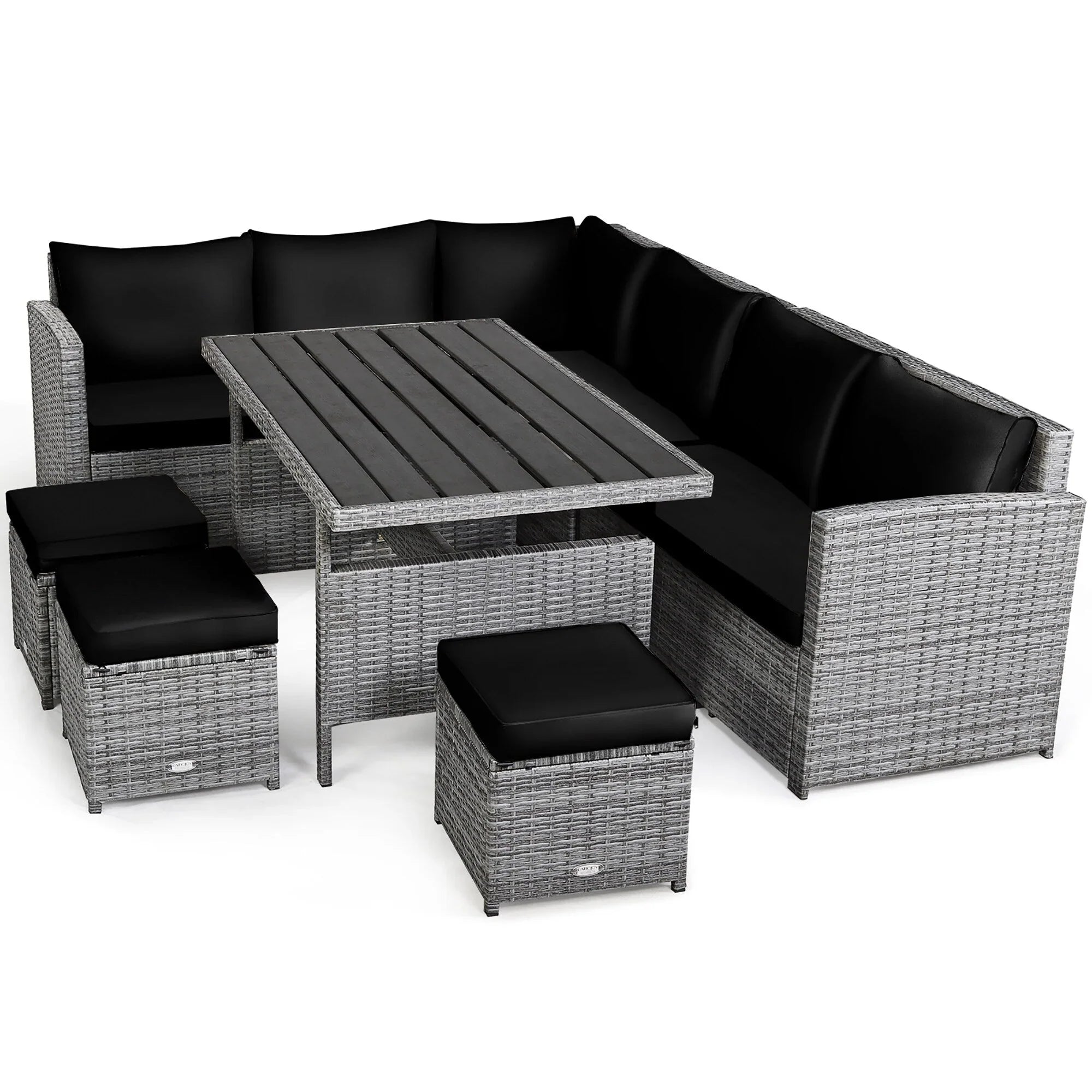 Costway Set da pranzo da 7 pezzi in rattan per esterni Divano componibile ottomano - Vedi dettagli