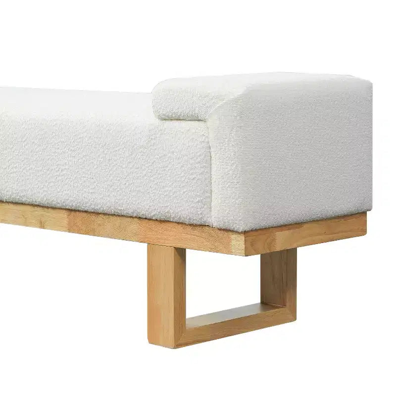 Panca moderna imbottita in bouclé Christopher Knight Home Paulina in legno di Hevea