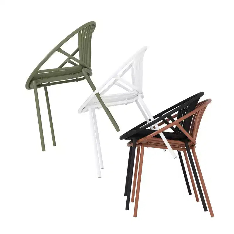 Set da pranzo da esterno allungabile da 7 pezzi con sedie impilabili, tavolo in legno di acacia