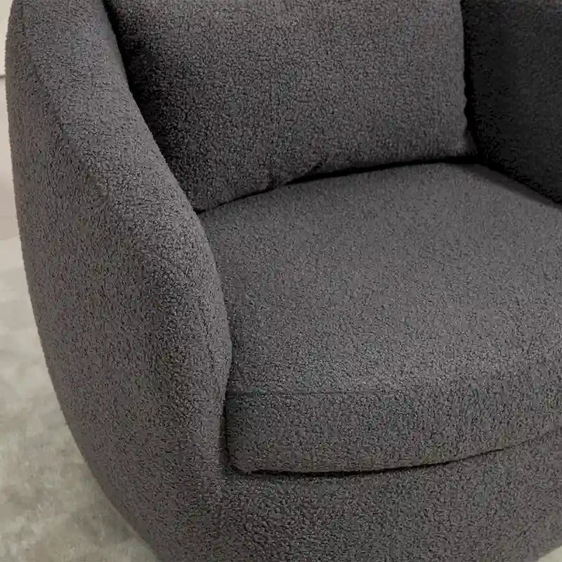Poltrona Girevole Imbottita a Botte con Contenitore, Sedia Moderna da Salotto per Camera da Letto/Ufficio/Zone Lettura