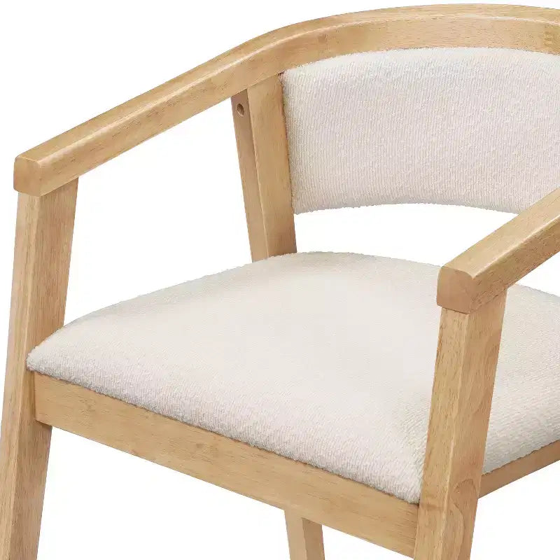 Christopher Knight Home Simon Set da pranzo 5 pezzi in legno di gomma stile Mid-Century moderno con sedie imbottite in bouclé