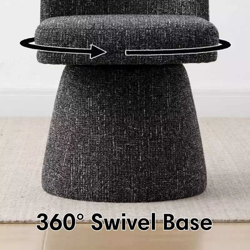 Set di 6 sedie da pranzo moderne senza braccioli girevoli a 360° con base a piedistallo, eleganti sedie d'accento per cucina, sala da pranzo o ufficio-Panipeachy