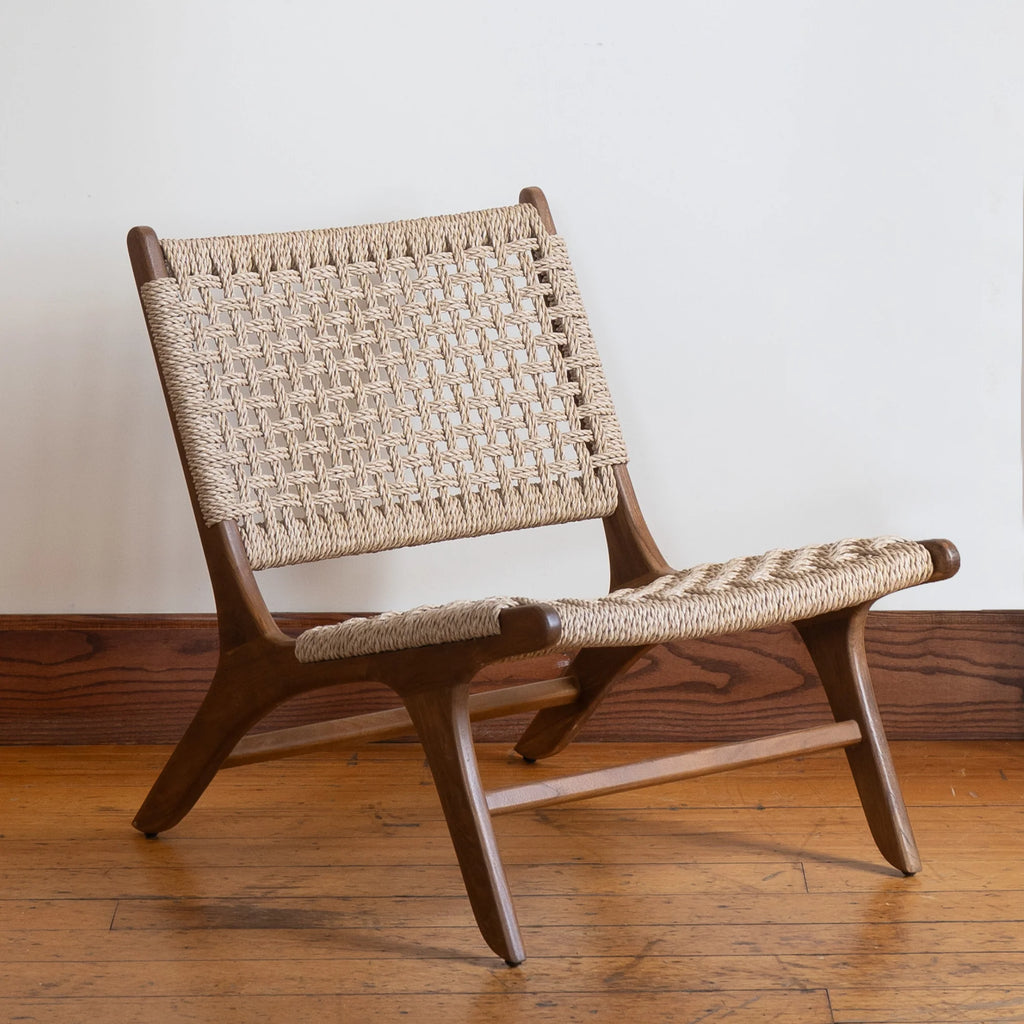 Sedia Sdraio Rustica in Teak con Intreccio - Esterno