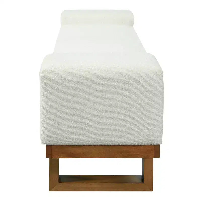 Panca moderna imbottita in bouclé Christopher Knight Home Paulina in legno di Hevea