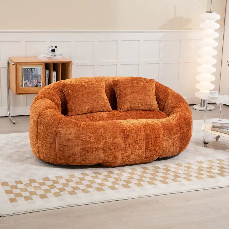 GDFStudio - Divano Pigro a 2 Posti Laurel Chenille con Schiuma ad Alta Densità e Comfort Extra Large