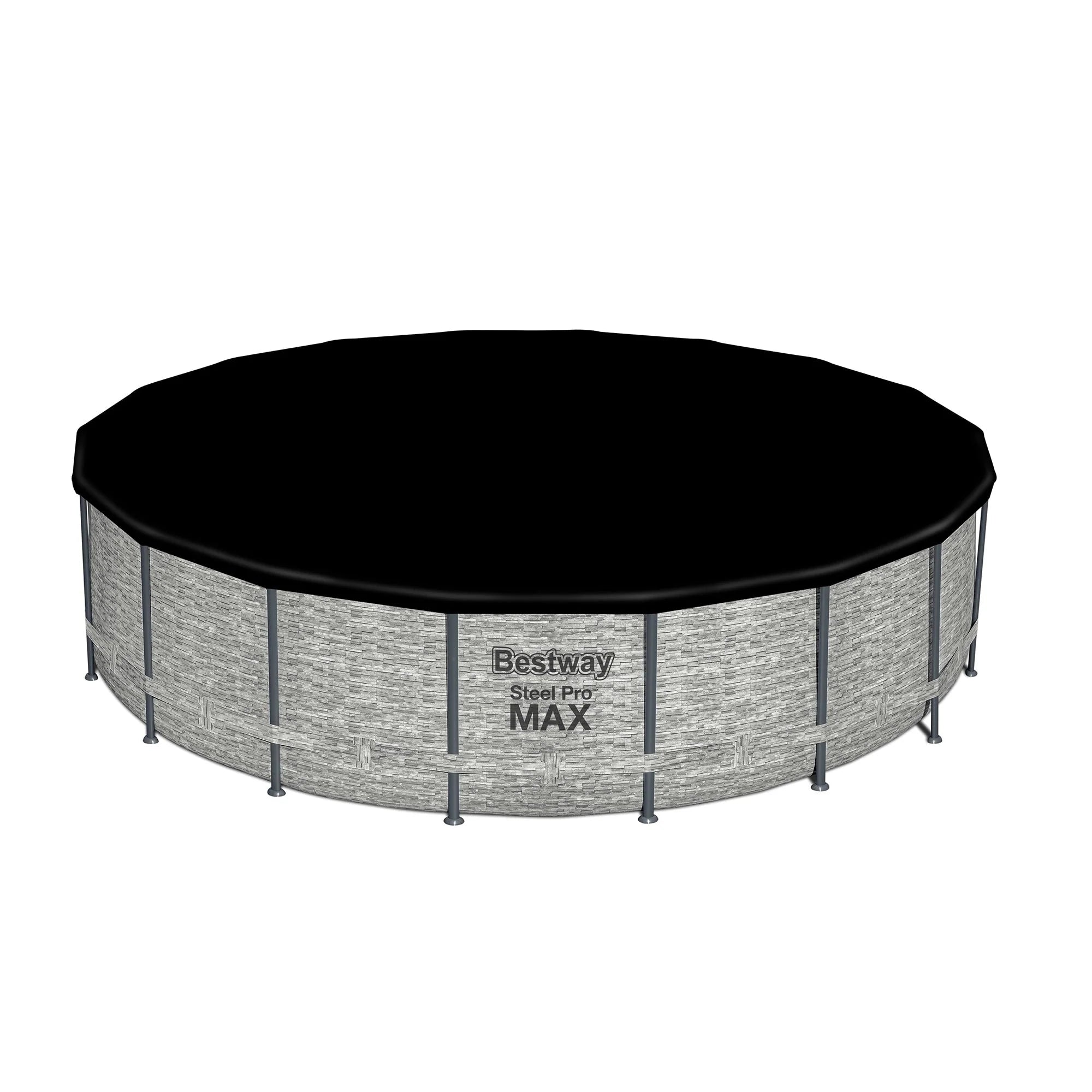 Piscina Fuori Terra Rotonda Bestway Steel Pro MAX con Pompa e Copertura