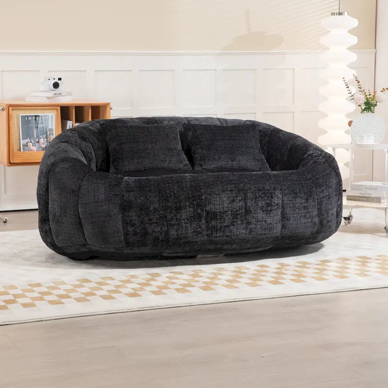GDFStudio - Divano Pigro a 2 Posti Laurel Chenille con Schiuma ad Alta Densità e Comfort Extra Large