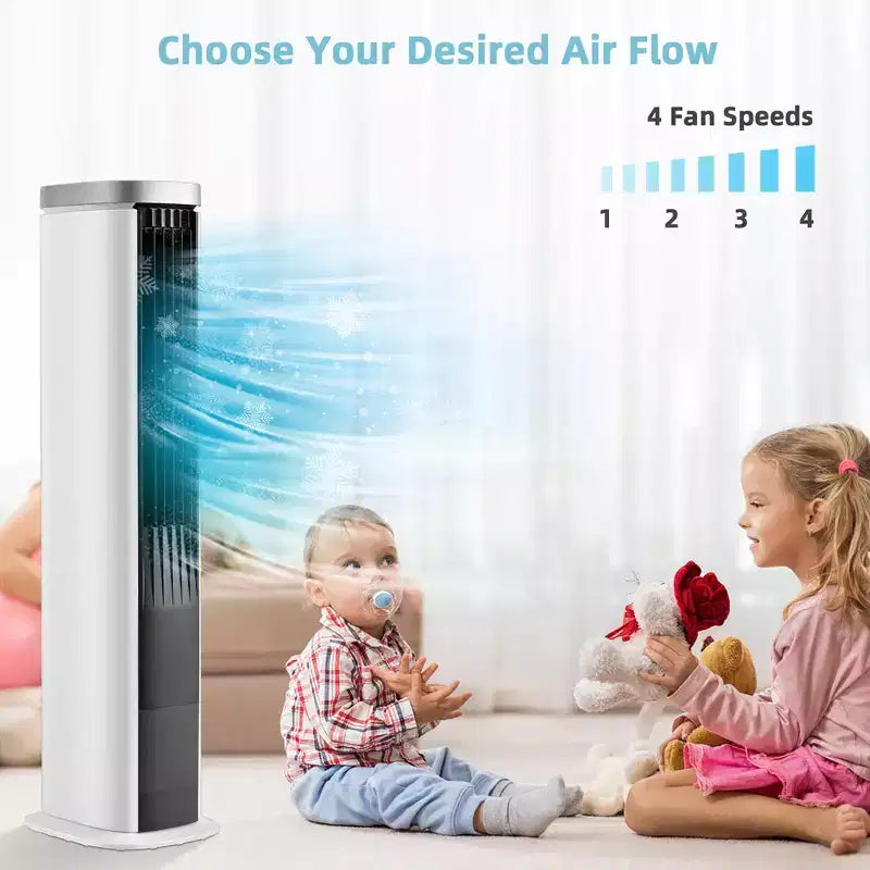 Costway Raffreddatore d'Aria Evaporativo Portatile 3-in-1 da 40" con Ventilatore a Torre Senza Pale e Timer
