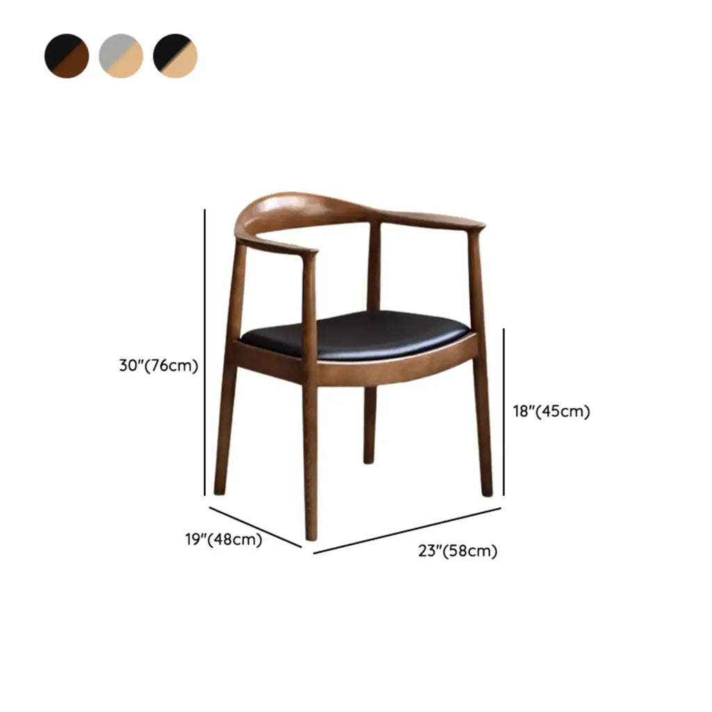 Sedia da pranzo scandinava con braccioli, seduta intrecciata in legno curvo