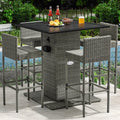 Moasis Set di Mobili da Esterno con Bar in Vimini 5 Pezzi - 5 PZ