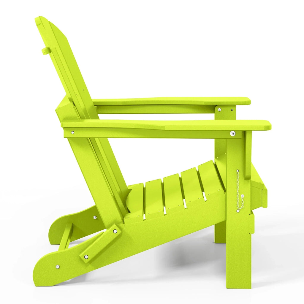 Polytrends Laguna Sedia Adirondack Pieghevole da Esterno per Patio Resistente allo Sbiadimento e alle Intemperie
